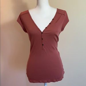 Salmon - Ribbed T-shirt